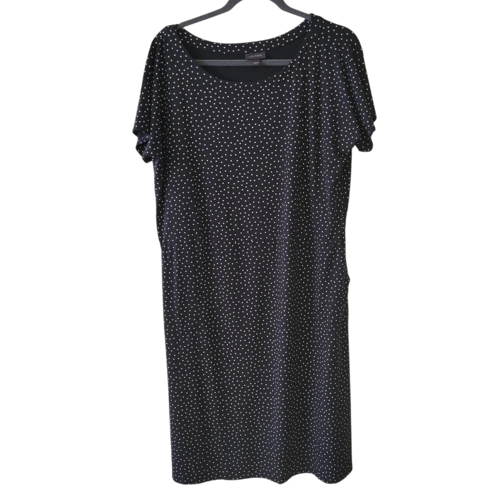 J. Jill Black Polka Dot Shift Dress Size Large